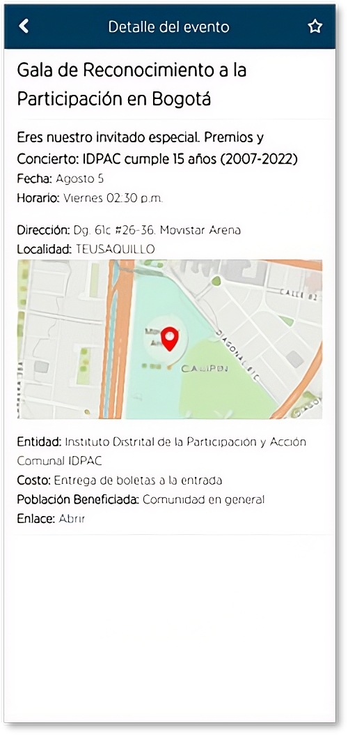 Detalles del evento