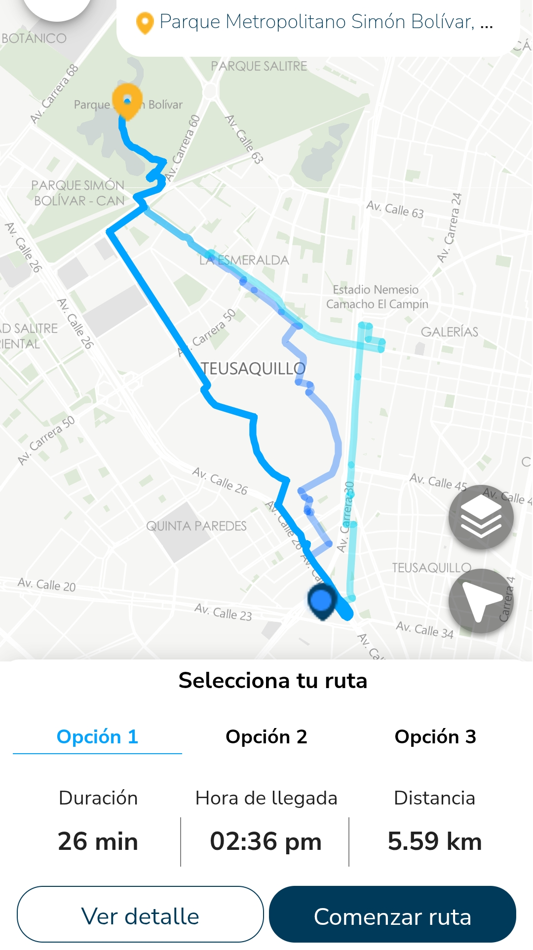 Visualizar rutas