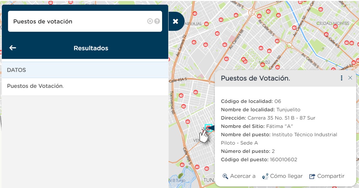 Datos Puesto de Votación