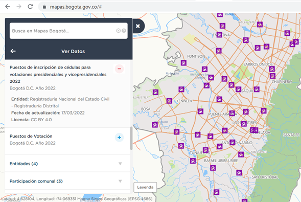 Puntos de inscripción de cédulas habilitados en Bogotá