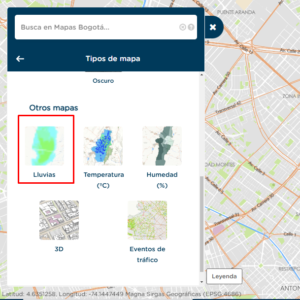 Mapas Lluvias Mapas Bogotá