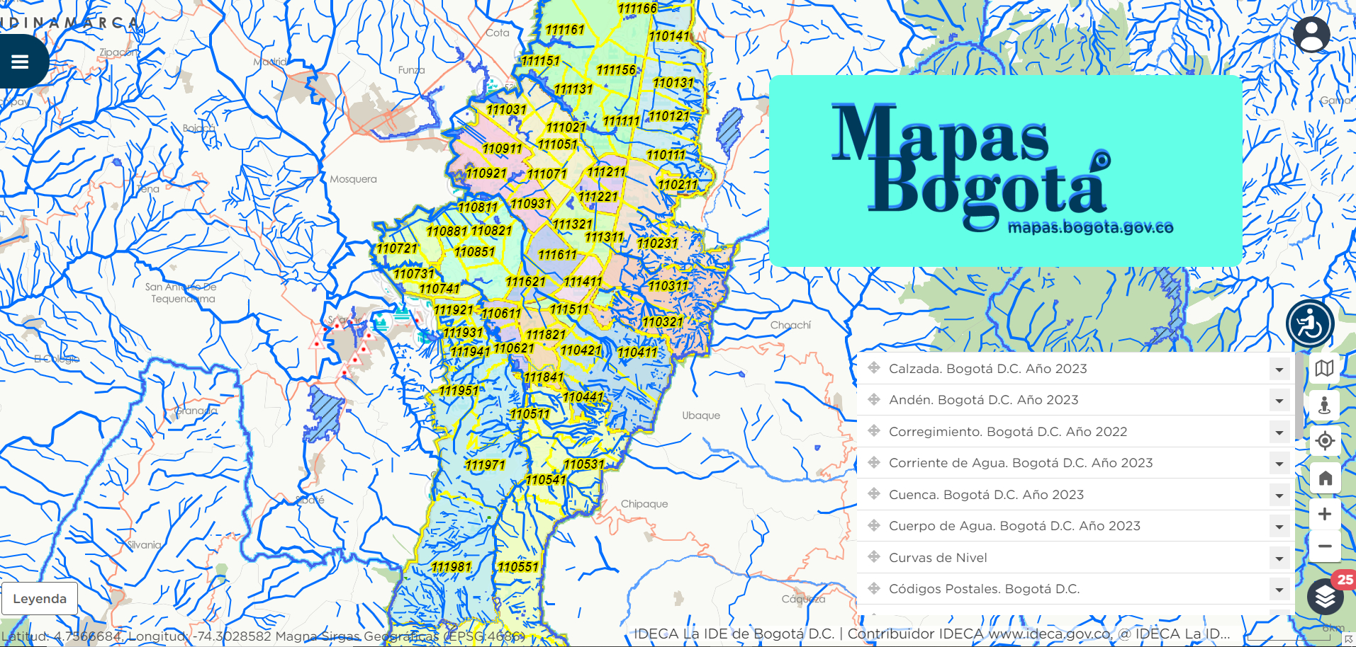 Mapa de Referencia de Bogotá 03.23 
